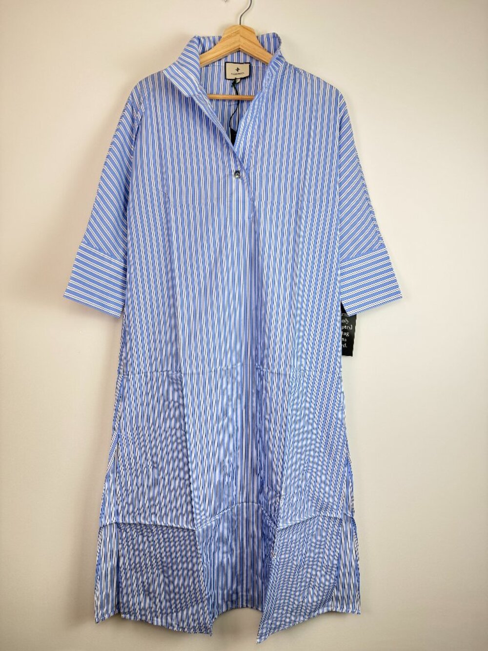 Tuckernuck Stripe Collared Midi Side Slit Caftan Dress XS